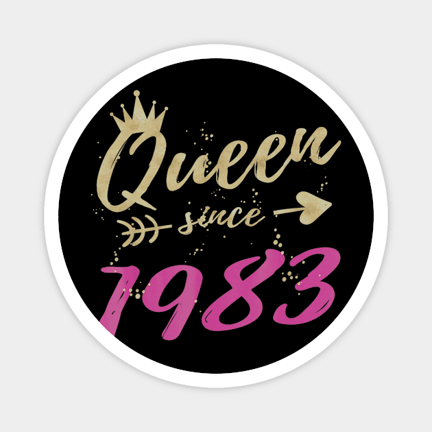 35th Birthday Giftss for Women Queen Since 1983 Magnet by bummersempre66